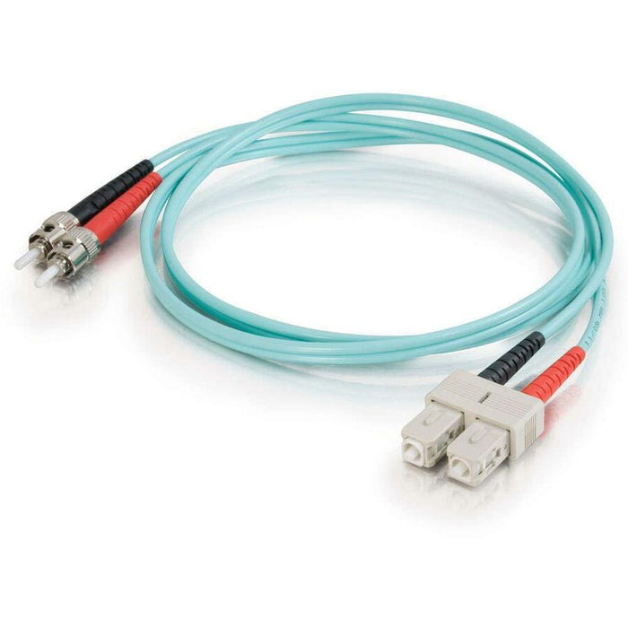 C2G-10m SC-ST 10Gb 50/125 OM3 Duplex Multimode PVC Fiber Optic Cable - Aqua