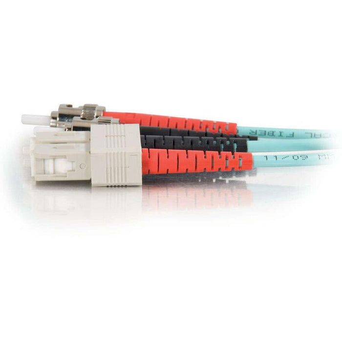 C2G-10m SC-ST 10Gb 50/125 OM3 Duplex Multimode PVC Fiber Optic Cable - Aqua