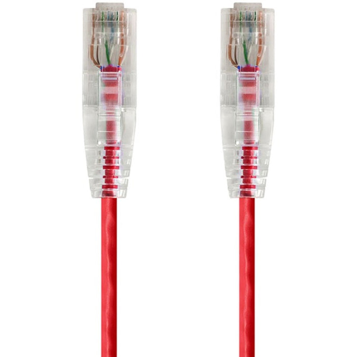 Monoprice SlimRun Cat6 28AWG UTP Ethernet Network Cable, 5ft Red
