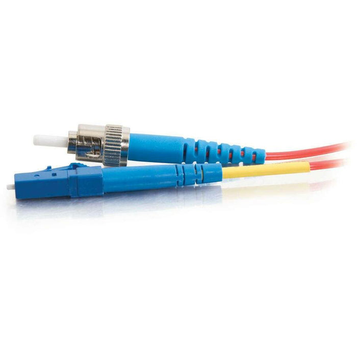 C2G-10m LC-ST 9/125 OS1 Simplex Singlemode Fiber Optic Cable (Plenum-Rated) - Red