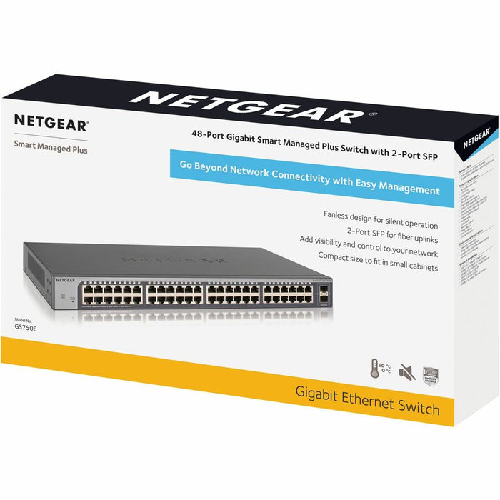 Netgear 48-port Gigabit Smart Managed Plus Switch with 2 SFP Ports (GS750E)
