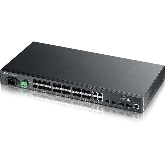 ZYXEL 20-port GbE Fiber L2 Switch with Four GbE Combo Ports and Four 10G Fiber Ports
