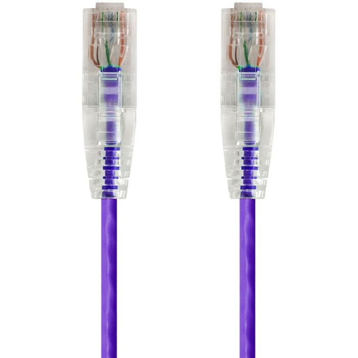 Monoprice SlimRun Cat6 28AWG UTP Ethernet Network Cable, 1ft Purple