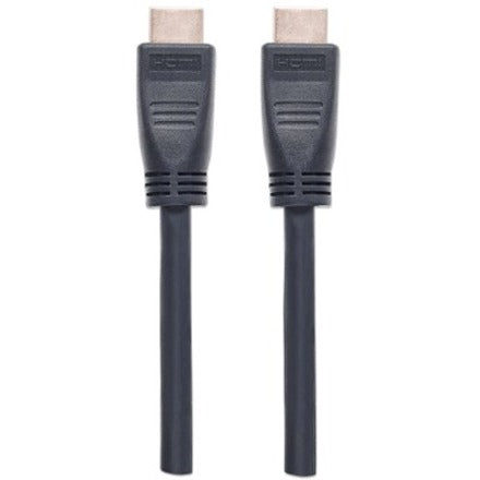 Manhattan HDMI Cable with Ethernet (CL3 rated, suitable for In-Wall use), 4K@60Hz (Premium High Speed), 8m, Male to Male, Black, Ultra HD 4k x 2k, In-Wall rated, Fully Shielded, Gold Plated Contacts, Lifetime Warranty, Polybag