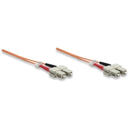 Intellinet Network Solutions Fiber Optic Patch Cable, SC/SC, OM1, 62.5/125, Multimode, Duplex, Orange, 7 ft (2 m)