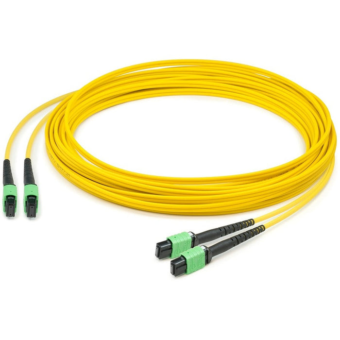 AddOn 15m MPO (Female) to MPO (Female) 24-Strand Yellow OS2 Straight OFNR (Riser-Rated) Fiber Trunk Cable