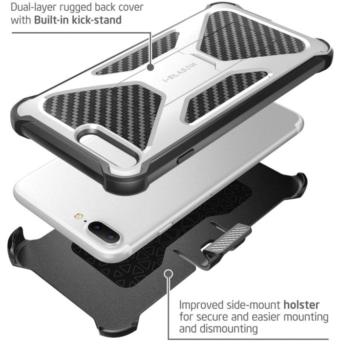i-Blason Transformer Carrying Case (Holster) Apple iPhone 8 Plus Smartphone - White