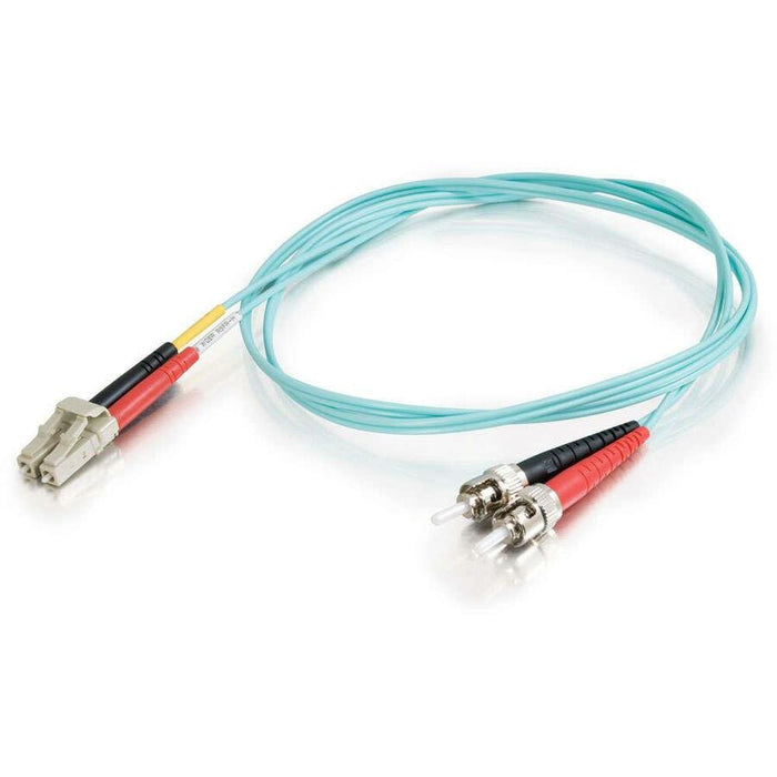 C2G-10m LC-ST 10Gb 50/125 OM3 Duplex Multimode Fiber Optic Cable (TAA Compliant) - Aqua