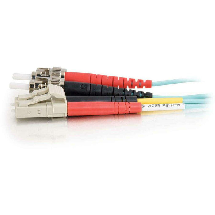 C2G-10m LC-ST 10Gb 50/125 OM3 Duplex Multimode Fiber Optic Cable (TAA Compliant) - Aqua