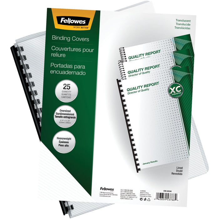 Fellowes Futura&trade; Presentation Covers - Oversize, Lined, 25 pack