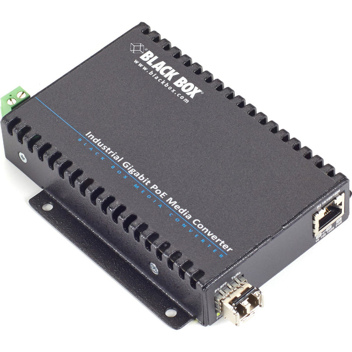 Black Box PoE Industrial Gigabit Ethernet Media Converter, SFP