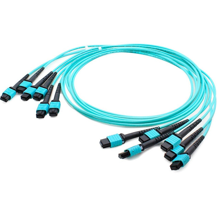 AddOn 1m 6xMPO (Female) to 6xMPO (Female) 72-Strand Aqua OM4 Straight Fiber Trunk Cable