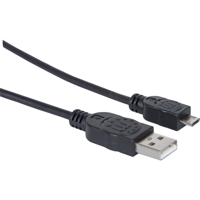 Manhattan Hi-Speed USB 2.0 A Male/Micro-B Male USB Device Cable, 6', Black