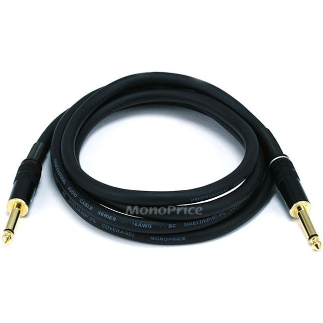 Monoprice 6ft Premier Series 1/4-inch (TS) Male to Male 16AWG Audio Cable (Gold Plated)