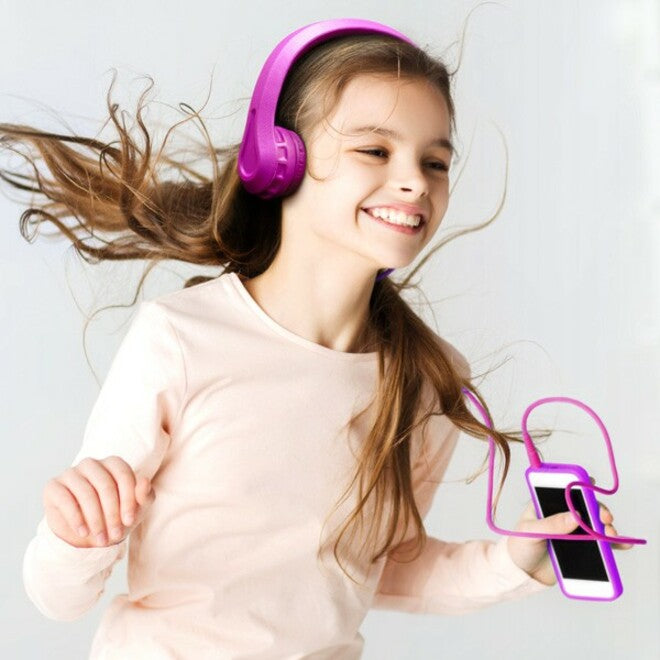Aluratek Volume Limiting Wired Foam Headphones For Children (Pink)