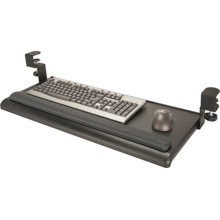 EXTRA-WIDE DESK CLAMP KEYBOARD TRAY WITH GEL WRIST REST