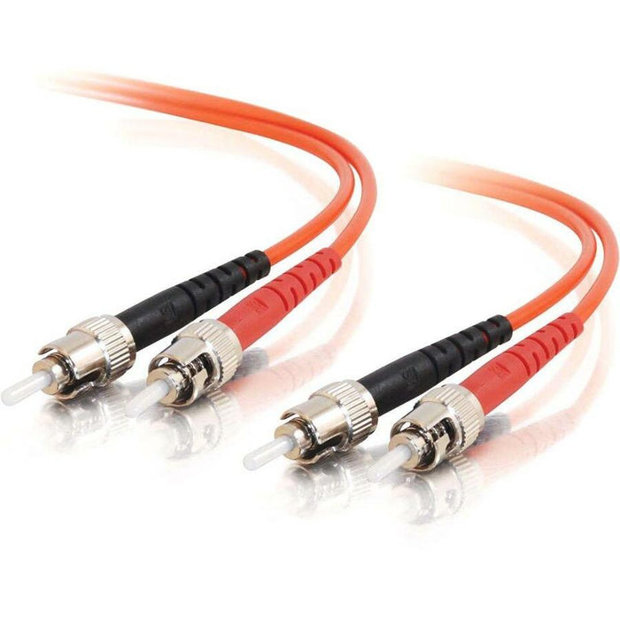 C2G 2m ST-ST 50/125 OM2 Duplex Multimode PVC Fiber Optic Cable (USA-Made) - Orange