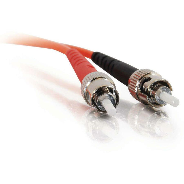 C2G 2m ST-ST 50/125 OM2 Duplex Multimode PVC Fiber Optic Cable (USA-Made) - Orange