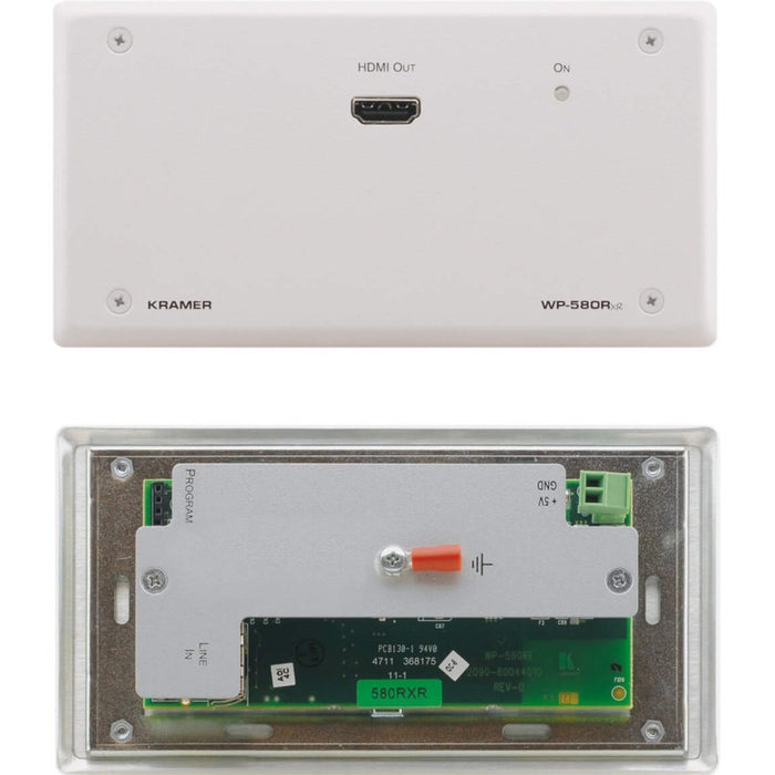 Kramer 4K60 4:2:0 HDMI Wall-Plate Receiver with RS-232 & IR over Extended-Reach HDBaseT