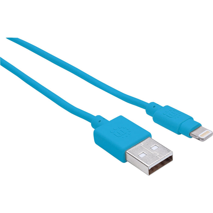 Manhattan iLynk USB Cable with Lightning Connector - MFi Certified - 6 inches - Blue