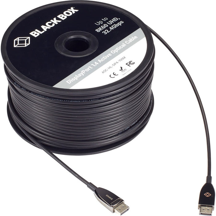 Black Box DisplayPort 1.4 Active Optical Cable (AOC) - 8K60, 32.4 Gbps, 50-m (164-ft.)