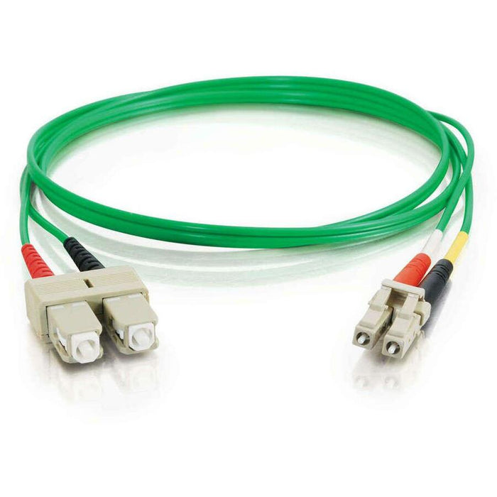 C2G-5m LC-SC 62.5/125 OM1 Duplex Multimode Fiber Optic Cable (Plenum-Rated) - Green