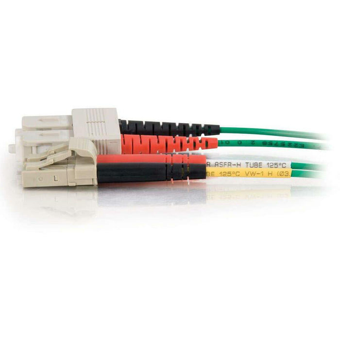 C2G-5m LC-SC 62.5/125 OM1 Duplex Multimode Fiber Optic Cable (Plenum-Rated) - Green