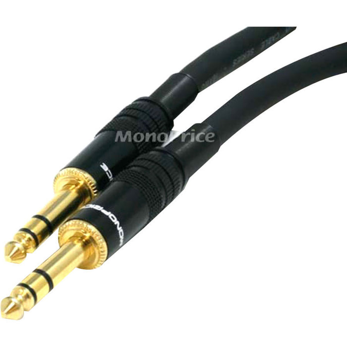 Monoprice 15ft Premier Series 1/4-inch (TRS) Male to Male 16AWG Cable (Gold Plated)