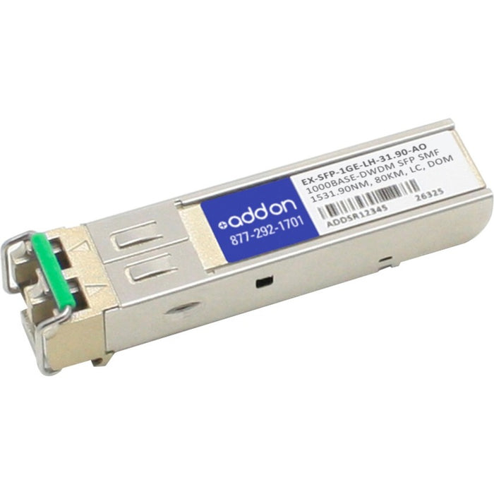 AddOn Juniper Networks EX-SFP-1GE-LH-31.90 Compatible TAA Compliant 1000Base-DWDM 100GHz SFP Transceiver (SMF, 1531.90nm, 80km, LC, DOM)