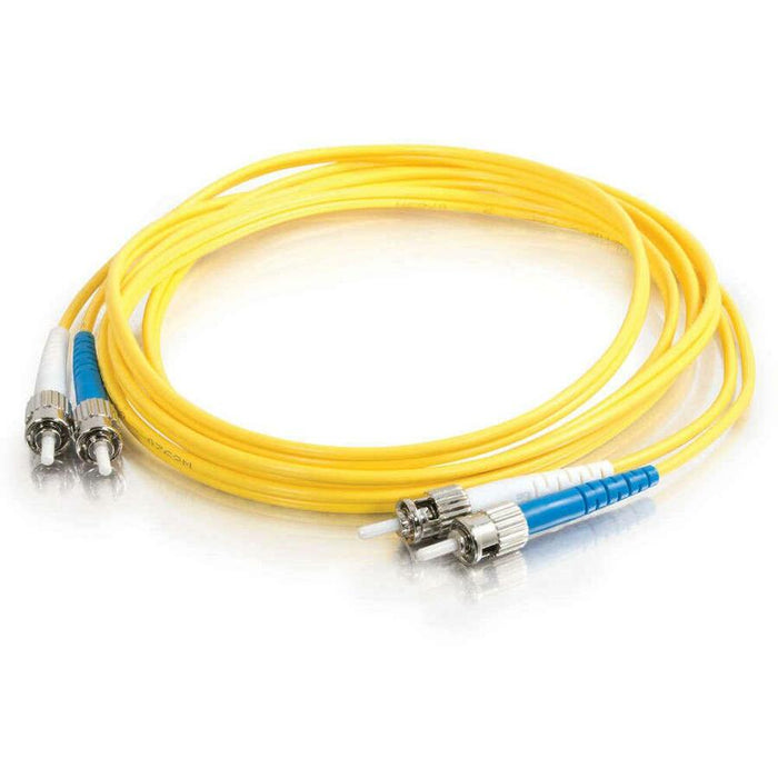 C2G 30m ST-ST 9/125 OS1 Duplex Singlemode PVC Fiber Optic Cable (USA-Made) - Yellow