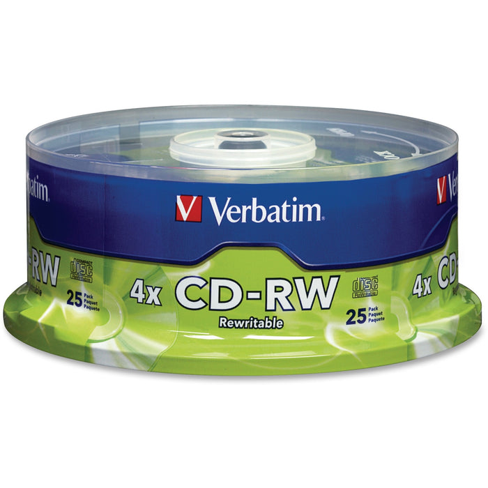 Verbatim CD-RW 700MB 2X-4X with Branded Surface - 25pk Spindle