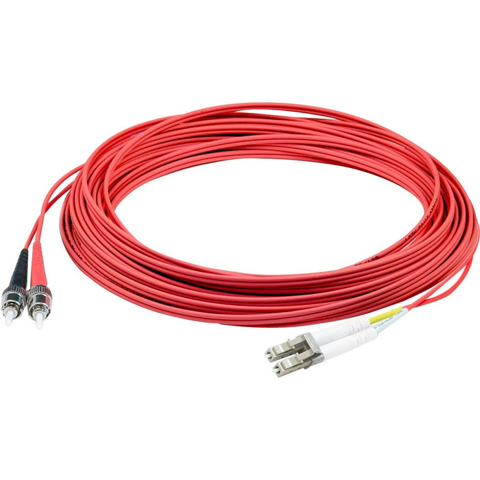 AddOn 1m LC (Male) to ST (Male) Red OM1 Duplex Plenum-Rated Fiber Patch Cable