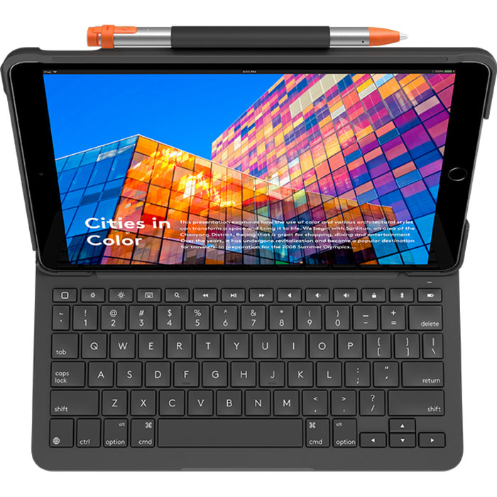 Logitech Slim Folio Keyboard/Cover Case (Folio) Apple, Logitech iPad Air (3rd Generation) Tablet - Graphite