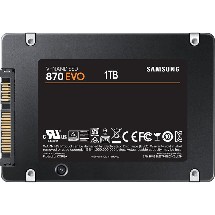 Samsung 870 EVO MZ-77E1T0BW 1 TB Solid State Drive - 2.5" Internal - SATA (SATA/600) - Black
