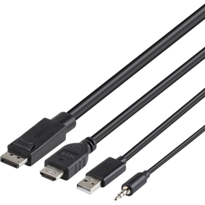Belkin TAA DUAL (1) HDMI-HDMI (1) DP-DP/USB/AU CBL