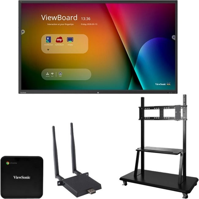 ViewSonic IFP7550-C2 -75" ViewBoard 4K Ultra HD Interactive Flat Panel Chrome Bundle 2