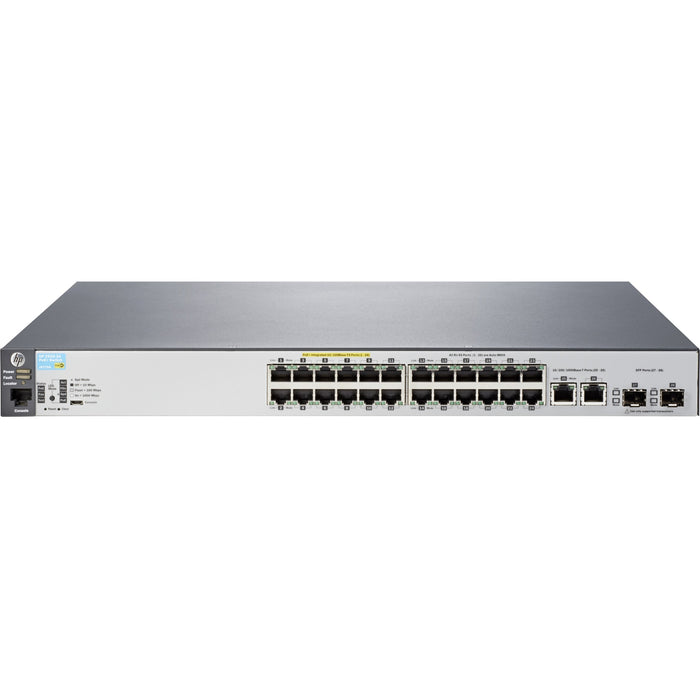 Aruba 2530-24-PoE+ Fast Ethernet Switch - 24 10/100 Network Ports, 2 Gigabit RJ45/SFP uplinks - Fully Managed - Layer 2