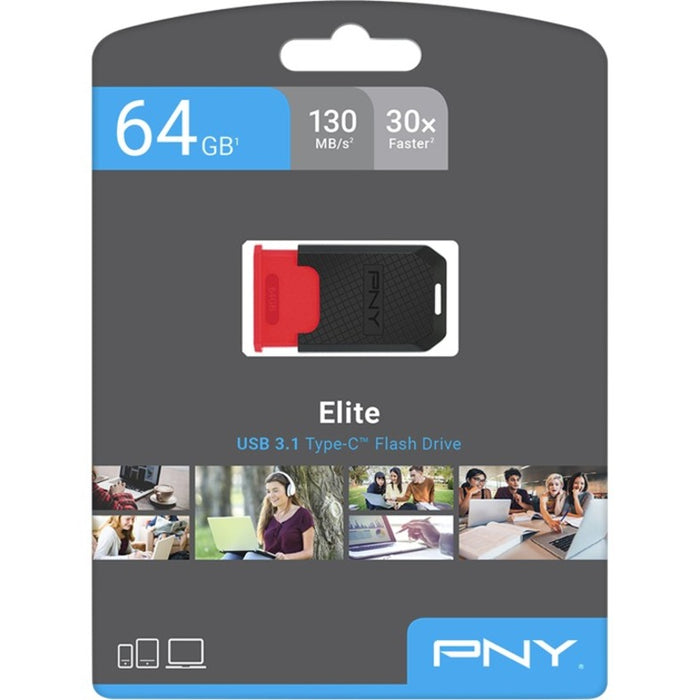 PNY 64GB Elite USB 3.1 Gen 1 Type-C Flash Drive