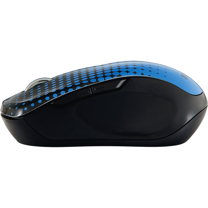 Wireless Notebook Multi-Trac Blue LED Mouse - Dot Pattern Blue