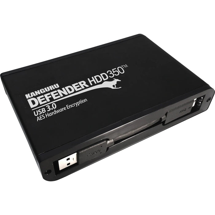 Kanguru Defender HDD350 4 TB FIPS 140-2 Certified - Hardware Encrypted Hard Drive - 2.5" External - SATA (SATA/600) - Matte Black - TAA Compliant