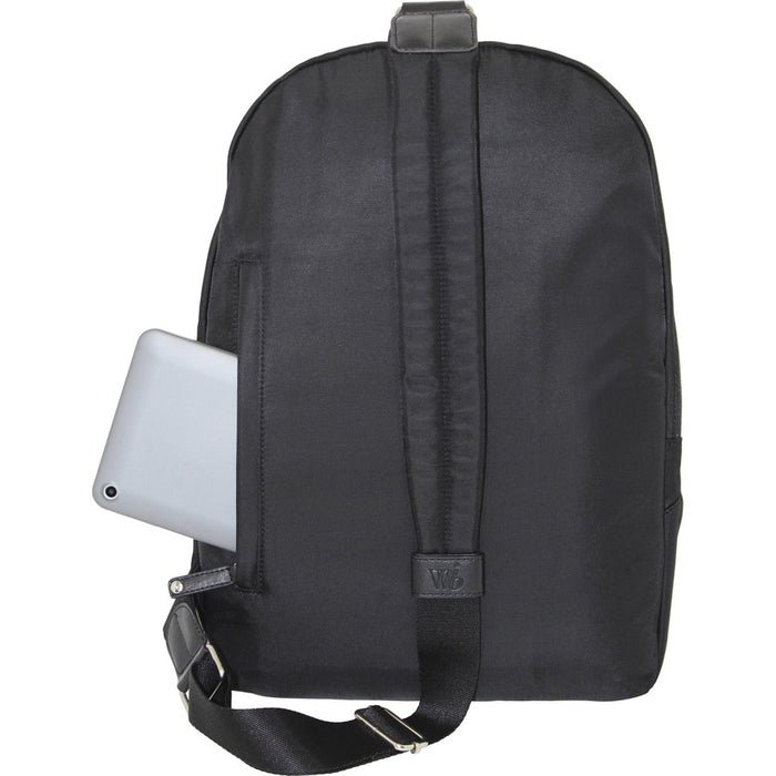 WIB Miami City Slim Backpack for up-to 14.1" Notebook , Tablet, eReader - Black - Twill Polyester