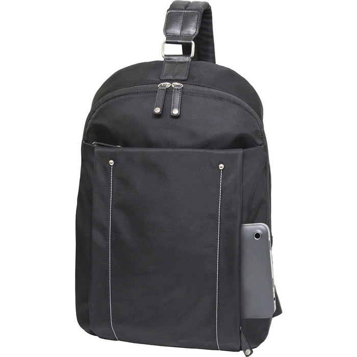 WIB Miami City Slim Backpack for up-to 14.1" Notebook , Tablet, eReader - Black - Twill Polyester