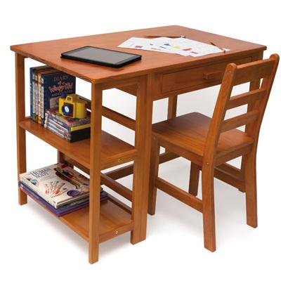 Child Desk and Chair Pecan