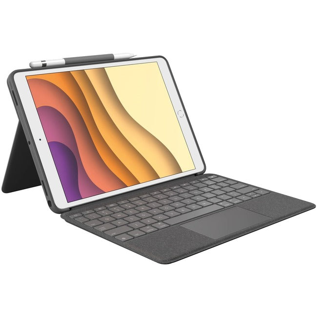 Logitech Combo Touch Keyboard-Cover Case for 10.2" Apple, Logitech iPad (7th Generation) Tablet - Graphite