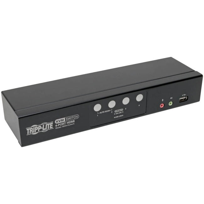 Tripp Lite 4-Port HDMI-USB KVM Switch with Audio-Video and USB Peripheral Sharing