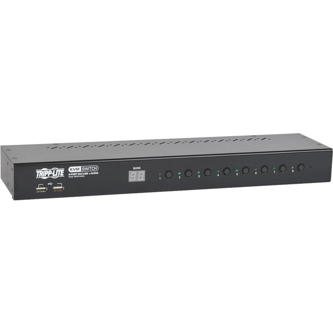 Tripp Lite 8-Port Rackmount DVI-USB KVM Switch w- Audio & 2-Port USB Hub 1U
