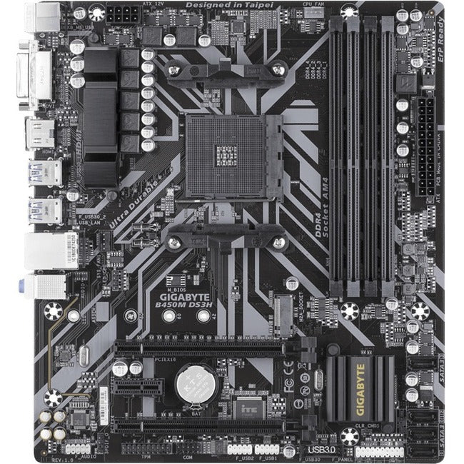Gigabyte Ultra Durable B450M DS3H Desktop Motherboard - AMD Chipset - Socket AM4