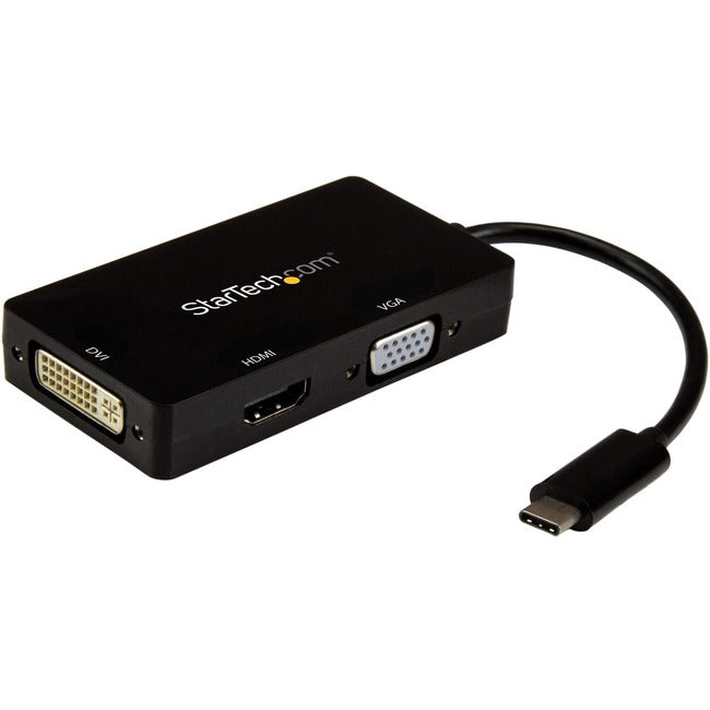 Star Tech.com USB-C Multiport Video Adapter - 3-in-1 USB Type-C Video Adapter - USB-C to VGA, DVI, HDMI - 4K 30 Hz - CDPVGDVHDBP