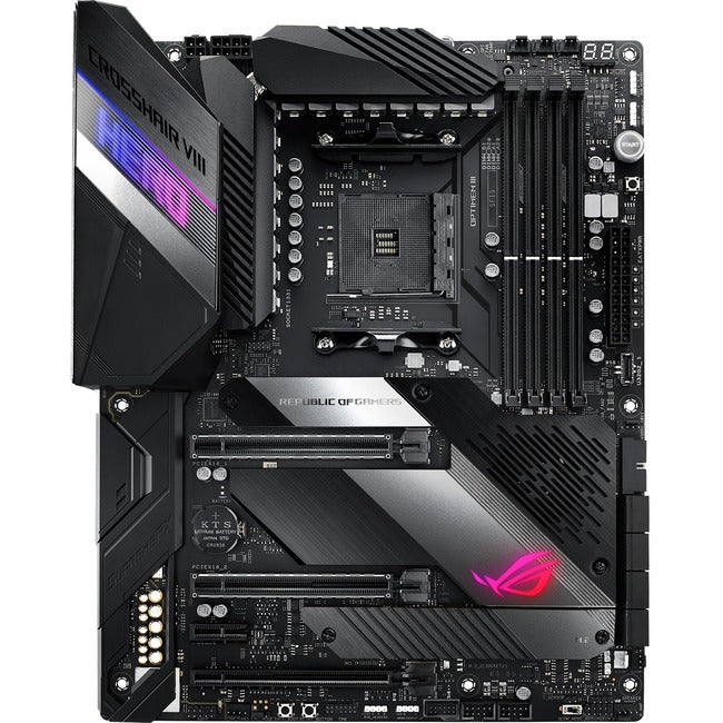 Asus ROG Crosshair VIII Hero Desktop Motherboard - AMD X570 Chipset - Socket AM4 - ATX
