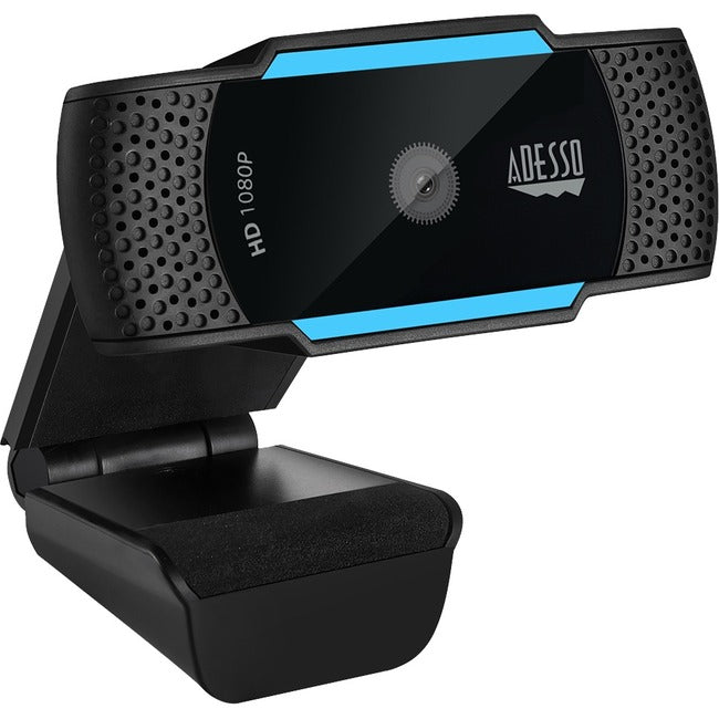 Adesso CyberTrack H5 1080P Webcam - 2.1 Megapixel - 30 fps - USB 2.0 - Auto Focus - Built-In MIC - Tripod Mount - Privacy Shutter Cover